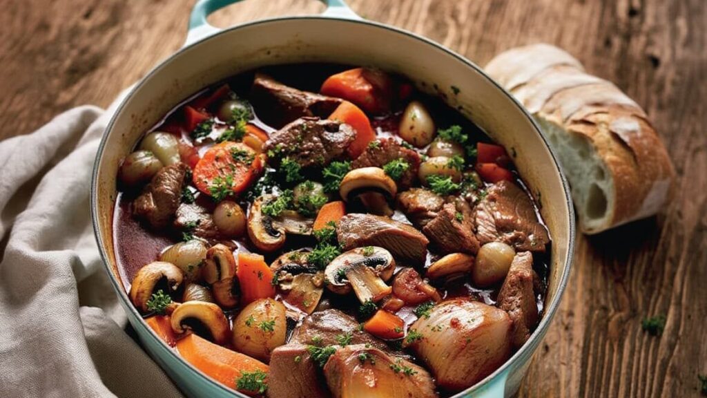 Boeuf Bourguignon sa telećim mesom