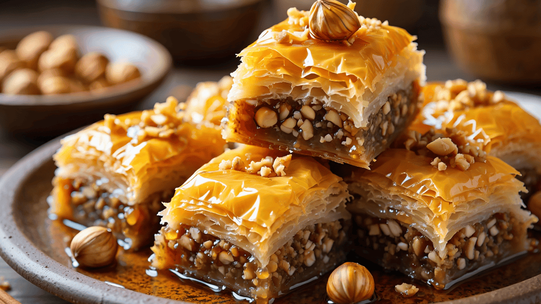 Posni desert na vodi – baklava sa lešnicima i medom