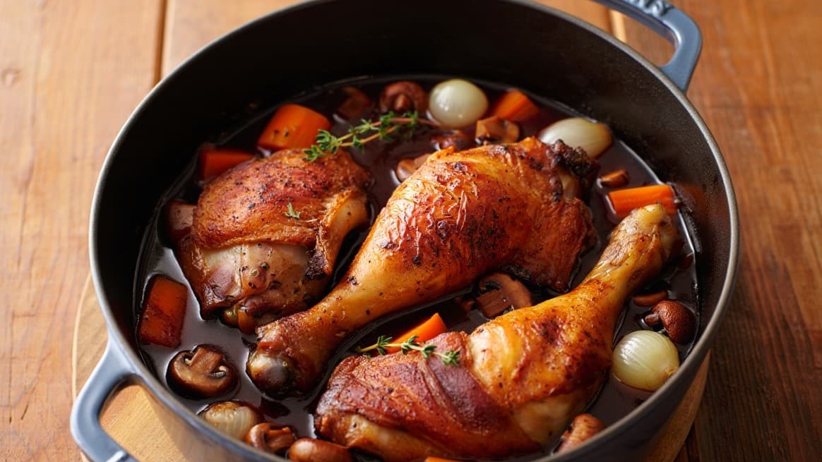 Coq au Vin – Autentičan recept za pileće meso dinstano u crvenom vinu