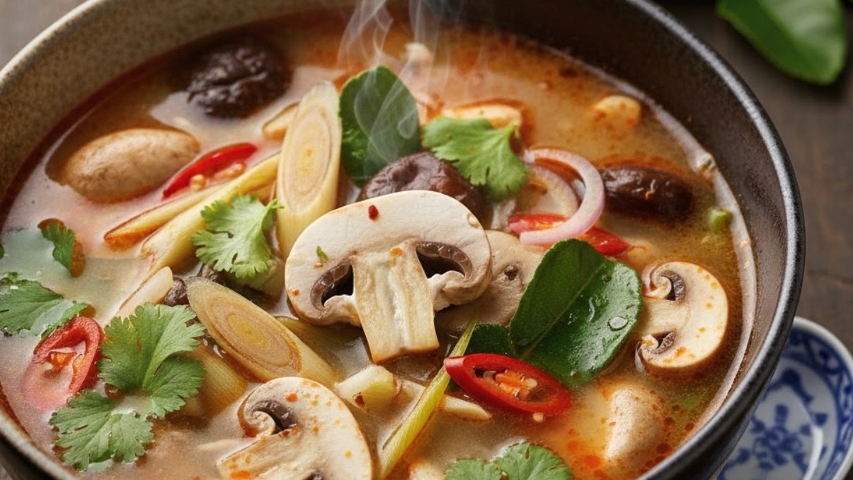 Tom Yum Supa sa Gljivama i Limunskom Travom