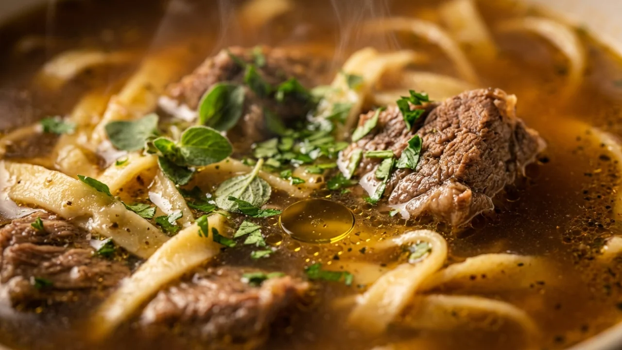 Bistra junetina sa domaćim rezancima i origanom | Recept i tehnika pripreme