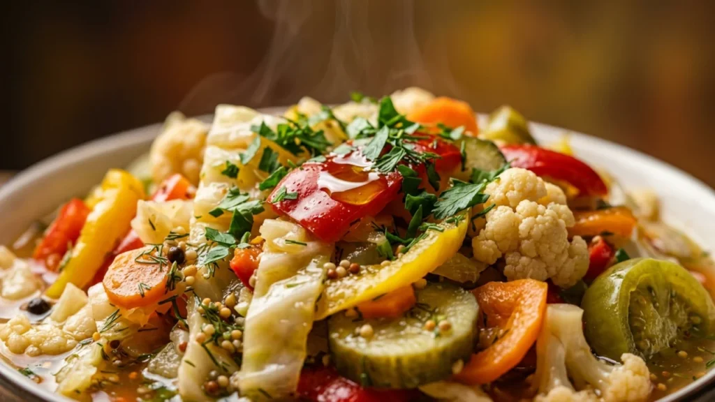 Kisela Zimnica Salata sa Mešanim Povrćem i Maslinovim Uljem | Recept i Tehnika