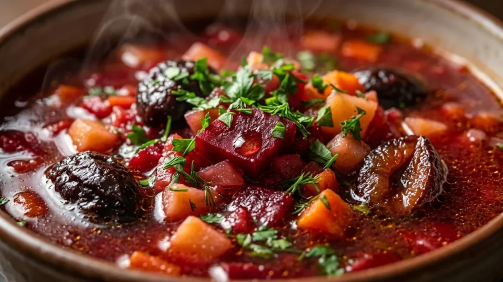 Posna čorba na vodi sa cveklom i suvim šljivama | Recept i tehnika