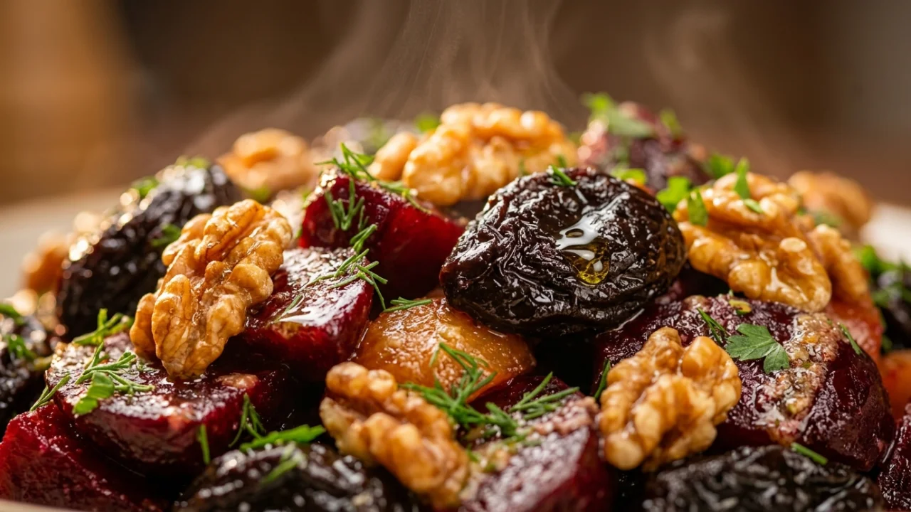 Posna salata od cvekle sa suvim šljivama i orasima | Recept & Saveti