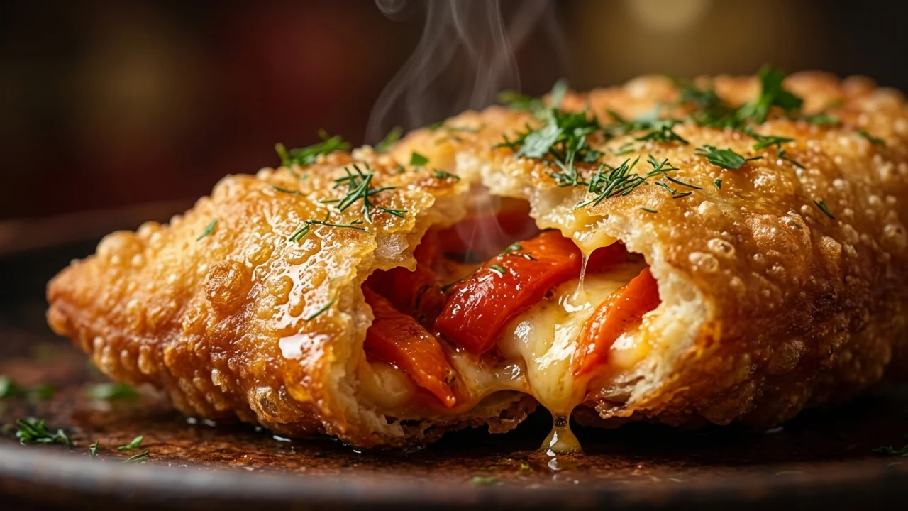 Pržene piroške sa pečenom paprikom i kačkavaljem | Recept za savršene pite
