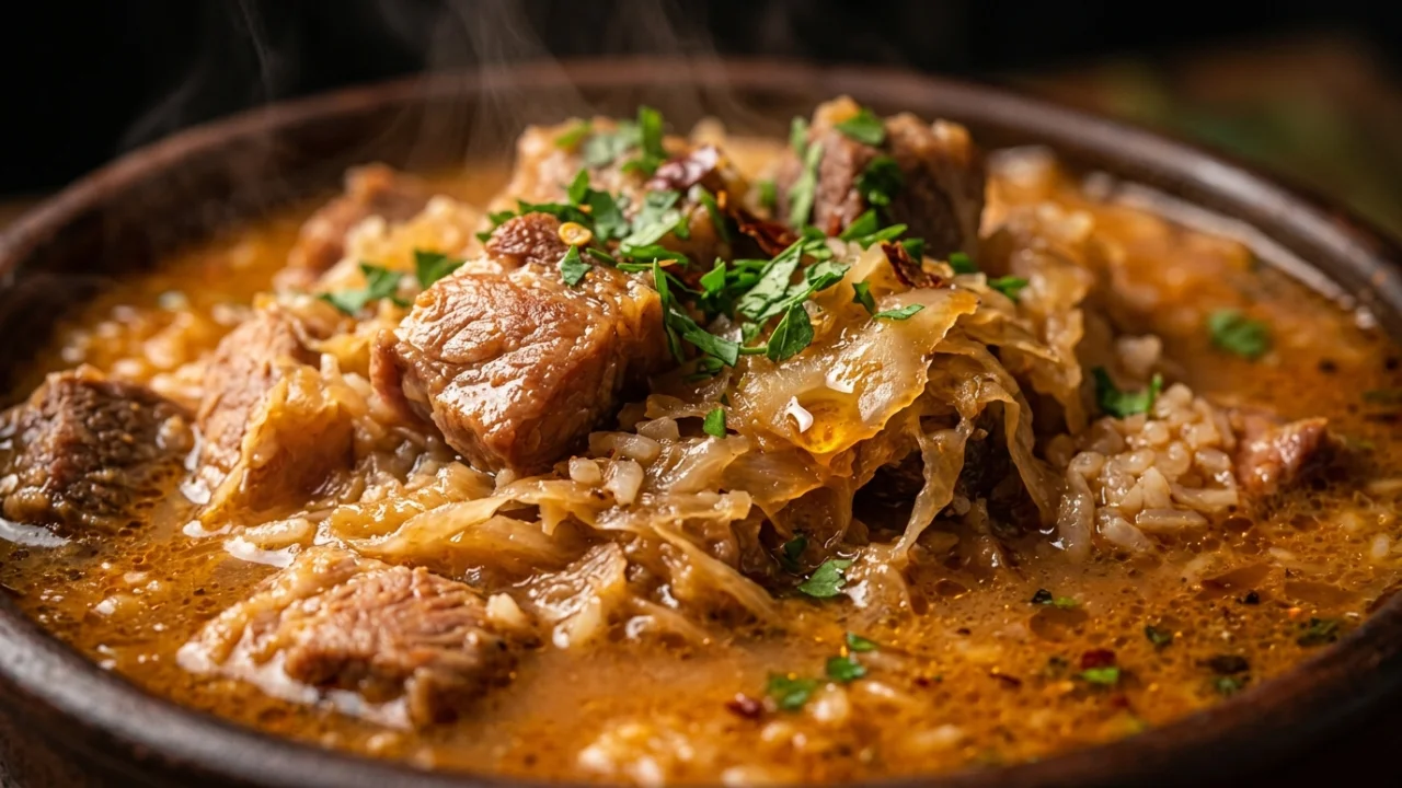 Šumadijski kupusnik sa mesom i rižom pod sačem — Autentični recept i tehnika