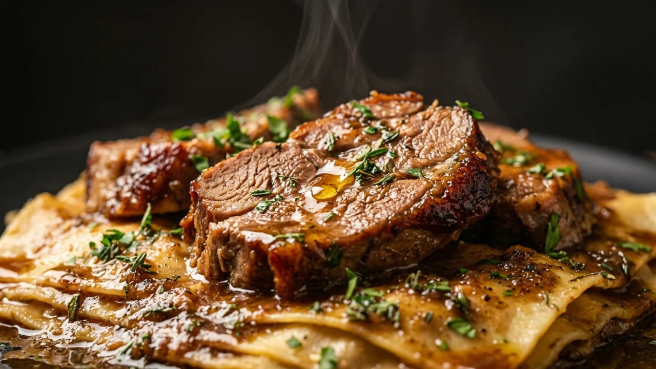 Svečano glavno jelo: Recept za pečeno teleće but sa mlincima i aromatičnim sosom | Vrhunski vodič
