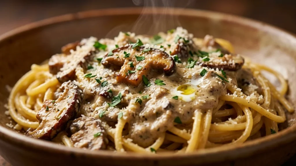 Bogati kremasti sos od pečuraka sa špagetima i parmezanom | Recept za savršenstvo