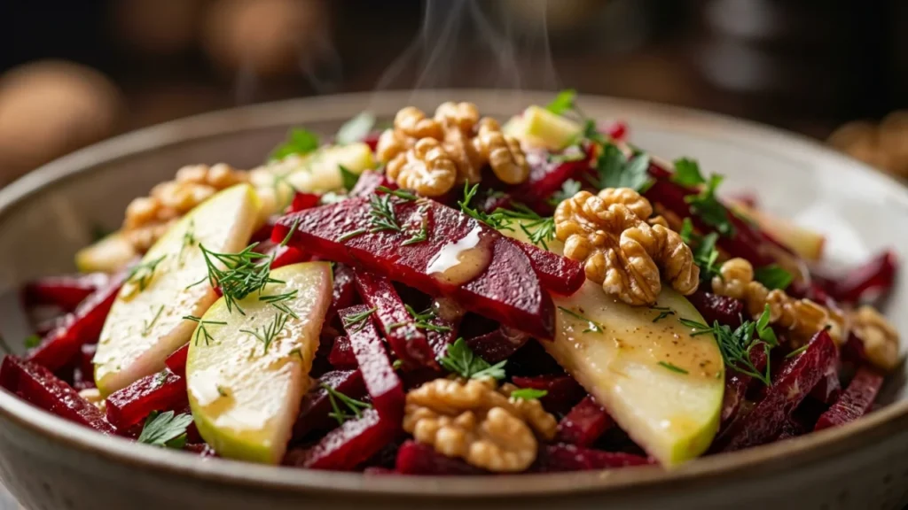 Kisela salata od cvekle sa jabukom i orasima | Recept i gastronomska analiza