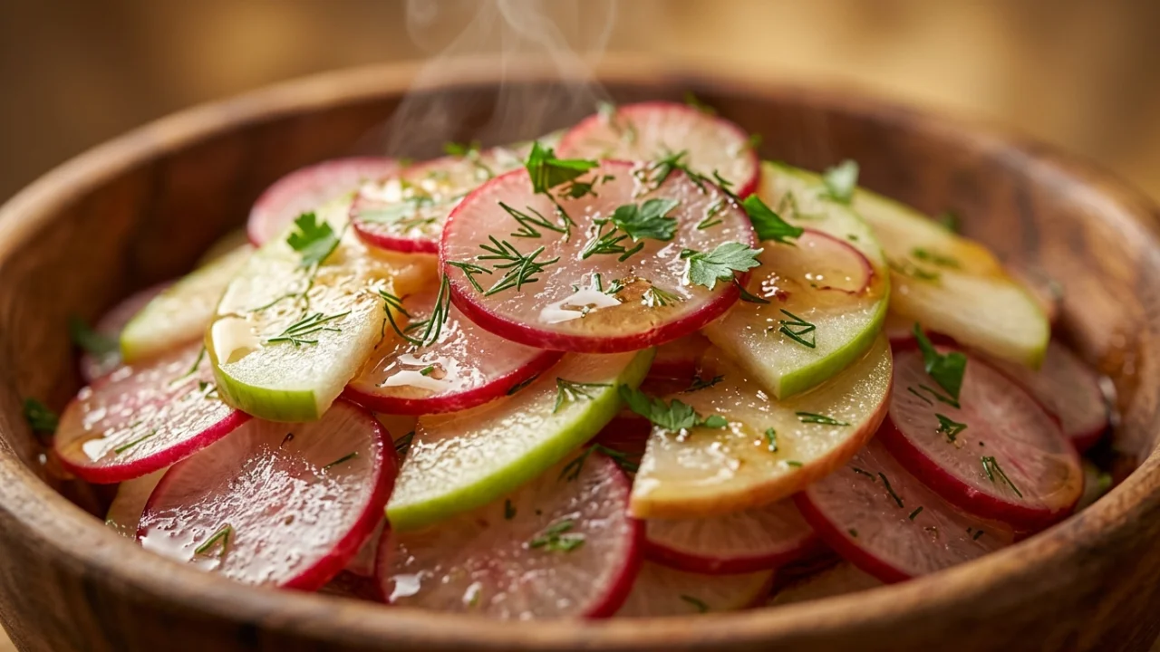 Kisela salata od rotkvica sa jabukom i medom | Recept i tehnike majstora