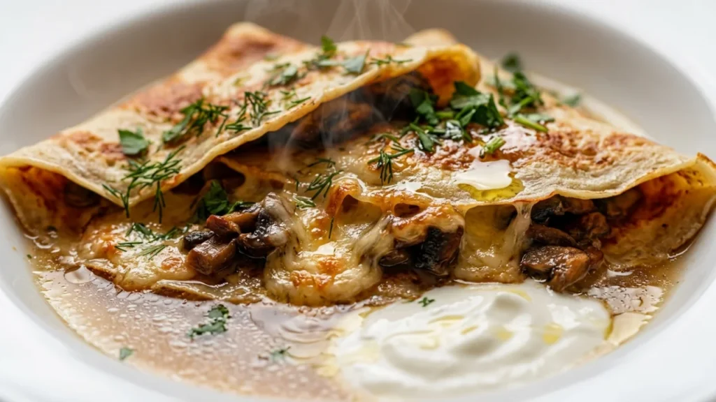 Lagana Večera: Savršeni Crepe sa Sirom, Šampinjonima i Jogurtom | Recept & Tehnika