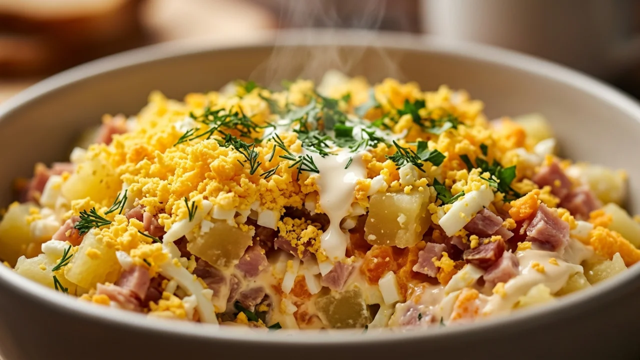 Mimoza salata: Recept za savršenu salatu sa krompirom, jajima i pavlakom | Vodič