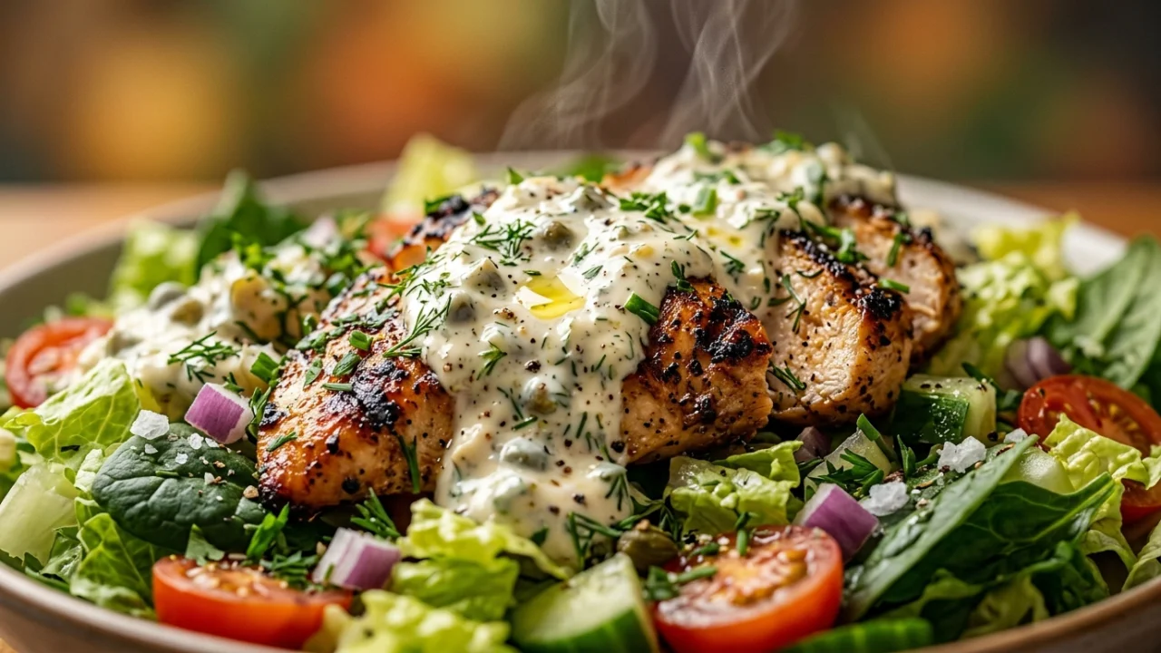 Najbolja salata za roštilj sa grilovanom piletinom i domaćim tartar sosom | Recept
