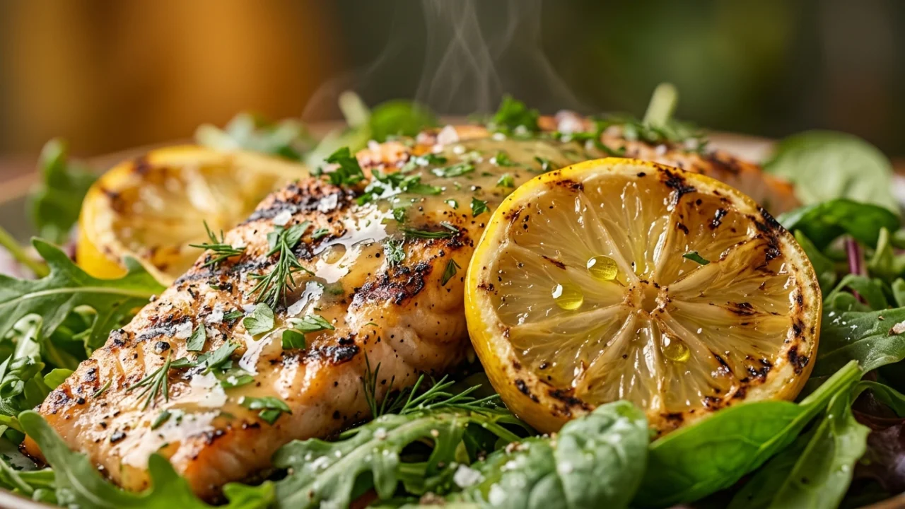 Najbolja salata za roštilj sa grilovanom ribom i limunom | Recept i tehnika