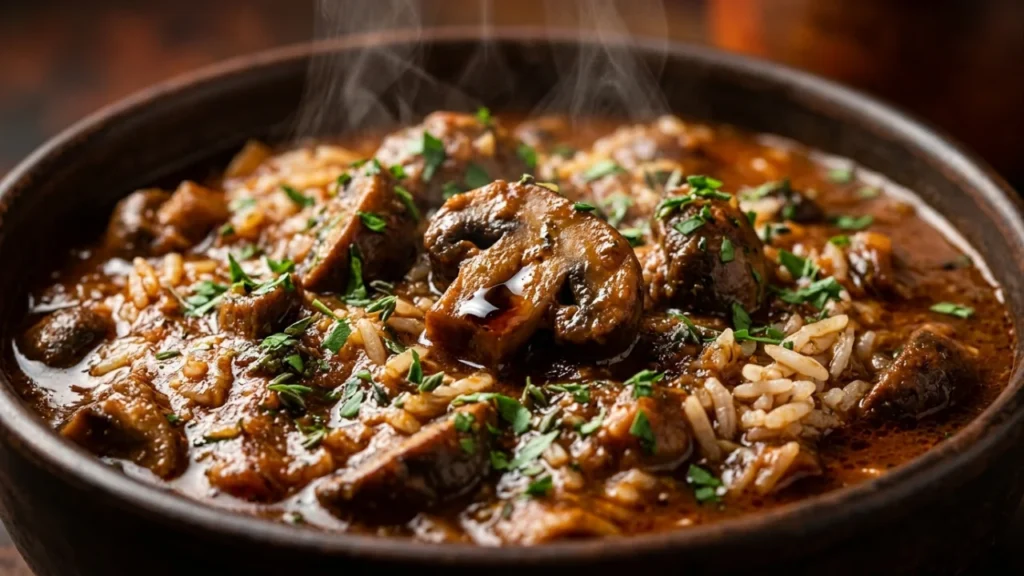 Najukusniji posni gulaš od pečuraka sa pirinčem | Recept i tehnika za savršenstvo