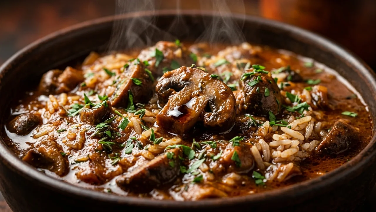 Najukusniji posni gulaš od pečuraka sa pirinčem | Recept i tehnika za savršenstvo