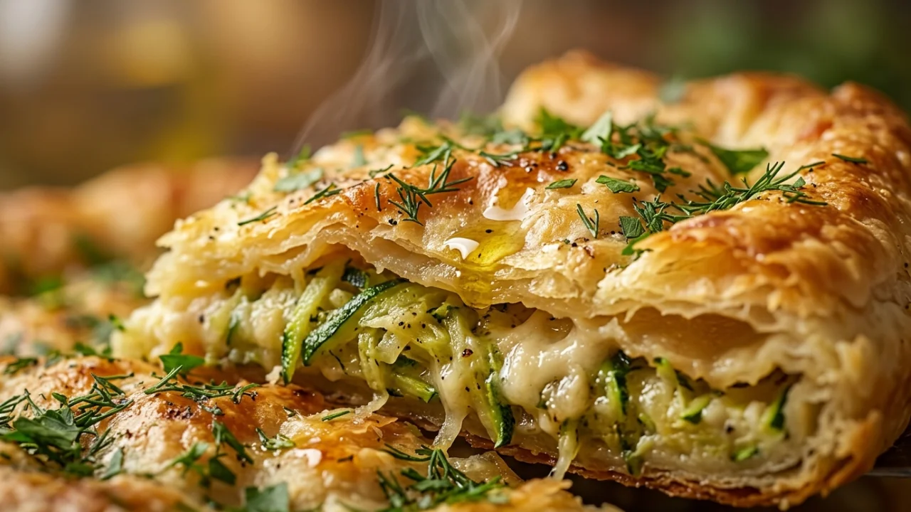 Posna pita sa tikvicama i sirom od badema na lisnatom testu | Recept za savršenu vegansku pitu