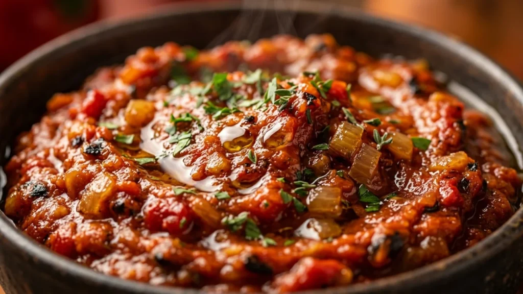 Posni ajvar sa pečenim lukom i maslinovim uljem | Recept za vrhunsku pavlaku od paprike