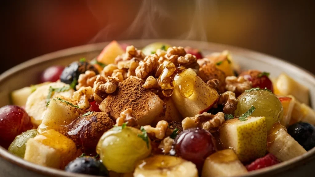 Posni desert: Voćna salata sa medom, cimetom i orasima | Recept i tehnika