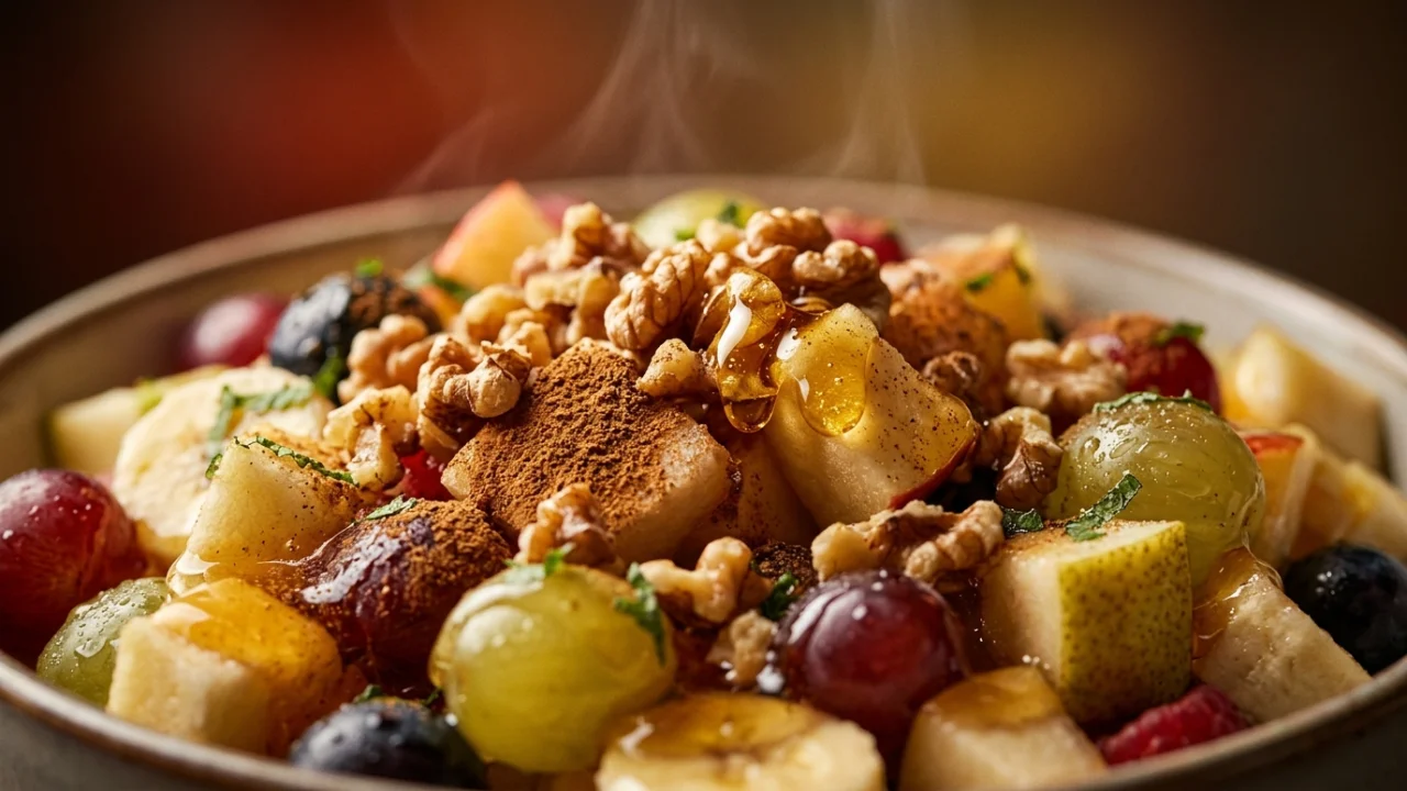 Posni desert: Voćna salata sa medom, cimetom i orasima | Recept i tehnika