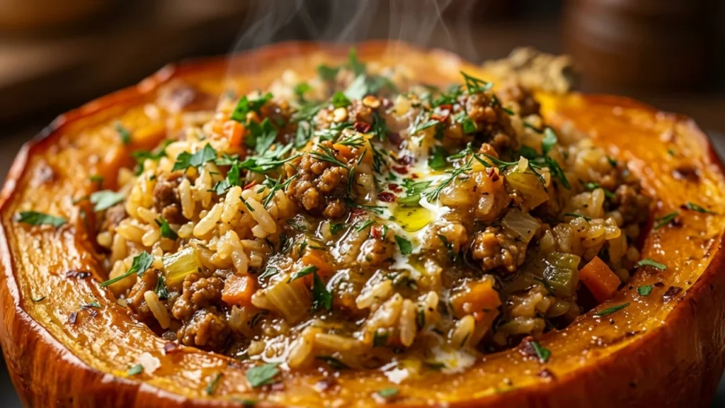 Punjena bundeva sa rižom i sojinim mesom: Savršen vegetarijanski specijalitet | Recept i tehnika