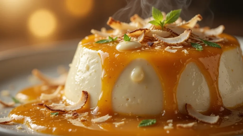 Savršena Panna Cotta sa Mango Sosom i Kokosovim Pahuljicama | Recept i Tehnika
