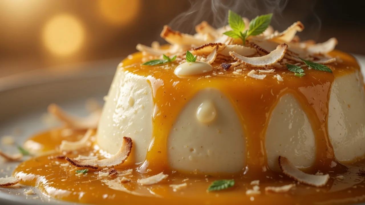 Savršena Panna Cotta sa Mango Sosom i Kokosovim Pahuljicama | Recept i Tehnika