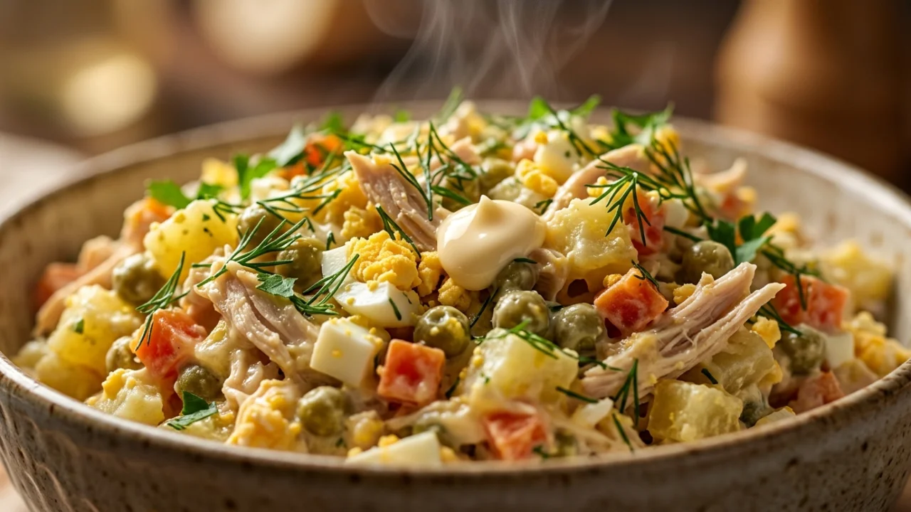 Savršena Slavska Salata sa Piletinom, Kuvanim Jajima i Majonezom | Recept i Tehnika