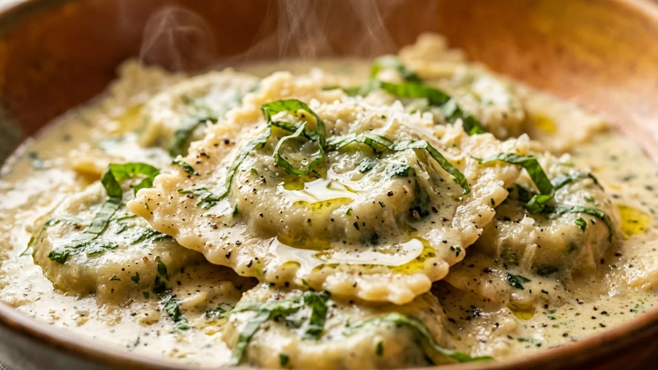 Savršeni Ravioli punjeni sirom i špinatom u sosu od pavlake i bosiljka | Recept & Tehnika