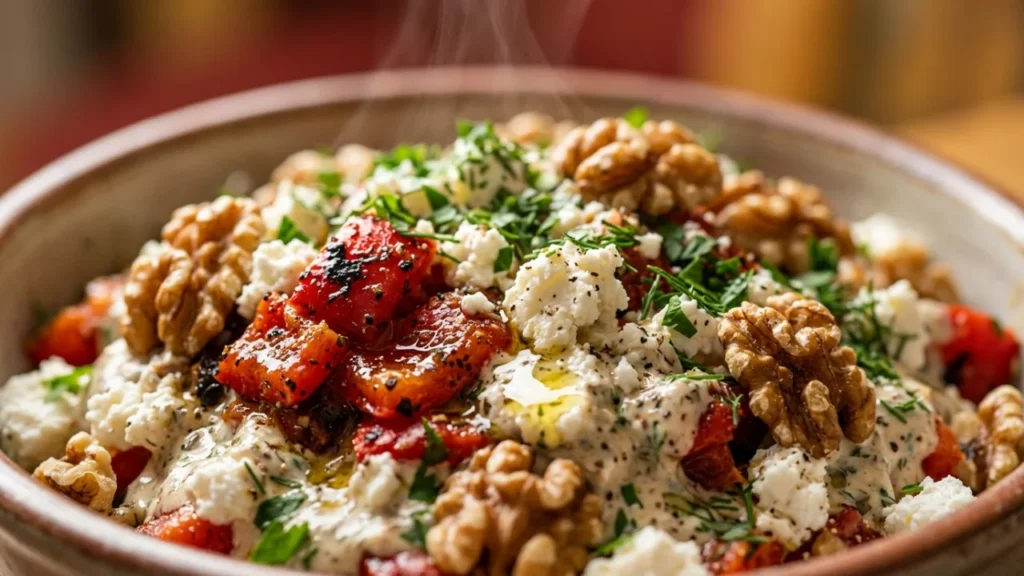 Slavska salata sa pečenim paprikama, sirom i orasima | Recept i tehnika