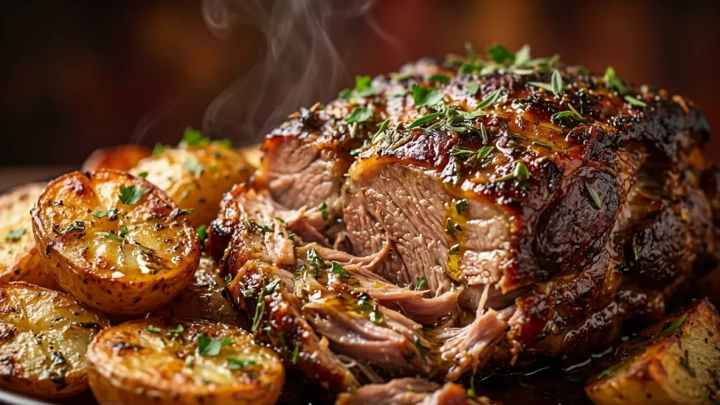 Svinjski but sporo pečen u rerni sa čubrom i krompirom | Recept za savršenu pečenku