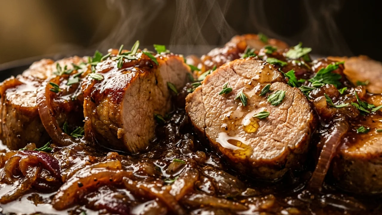 Svinjski file u sosu od crnog luka i meda: Savršen spoj slatkog i slanog | Recept & Tehnika