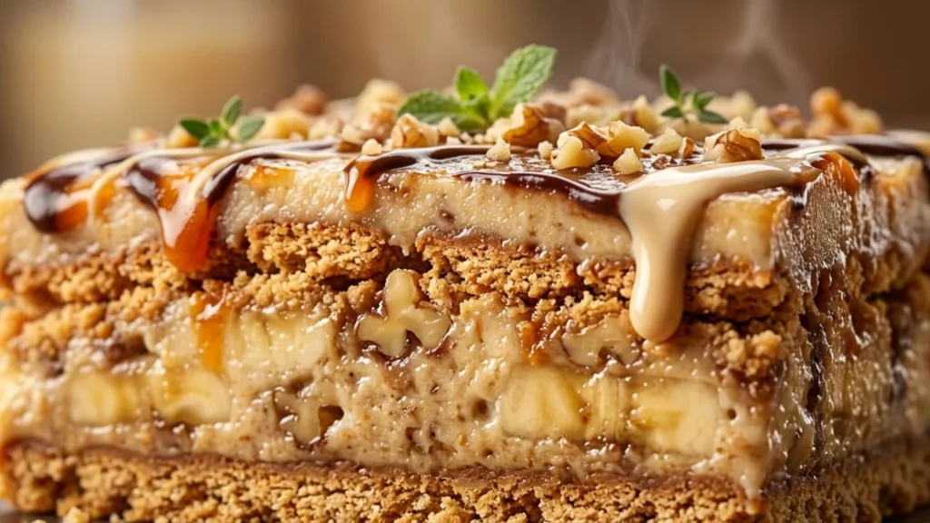 Torta bez pečenja sa plazmom, bananama i orasima | Recept i tehnike