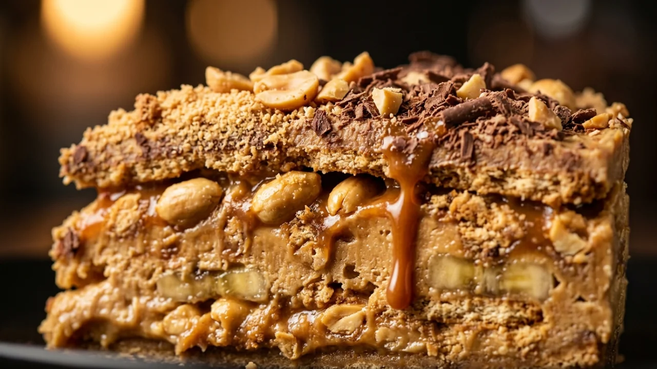 Torta bez pečenja sa plazmom, kikirikijem i bananama | Recept i tehnika