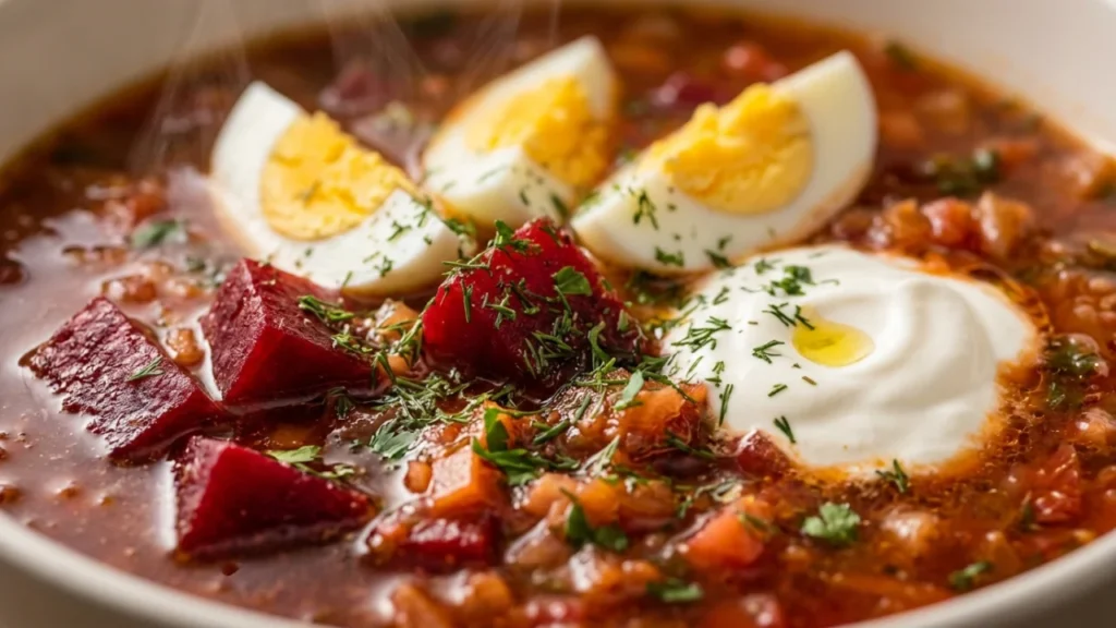 Vegetarijanska Juha od Cvekle sa Jajima i Kiselim Vrhnjem | Recept i Tehnika