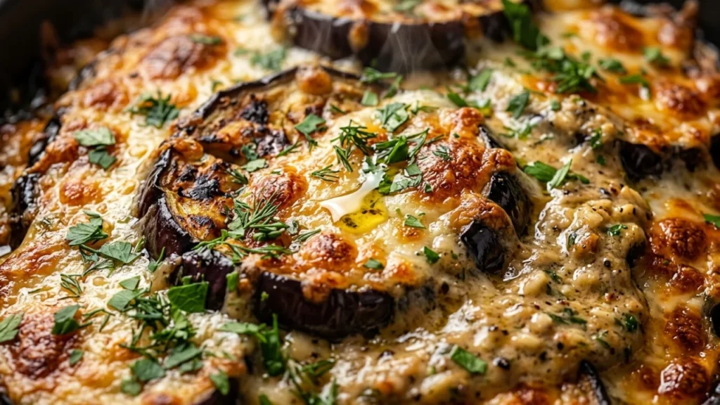 Zapečeni patlidžani sa sirom, jogurtom i belim lukom | Recept za savršen obrok