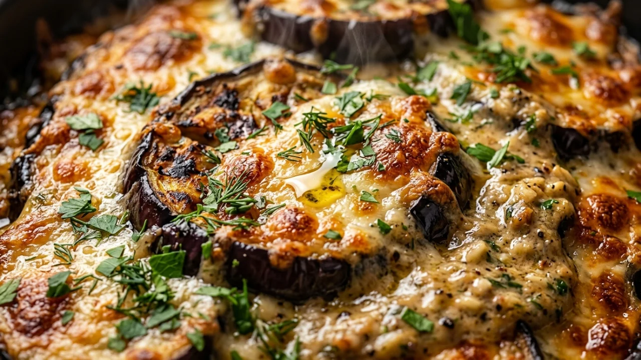 Zapečeni patlidžani sa sirom, jogurtom i belim lukom | Recept za savršen obrok