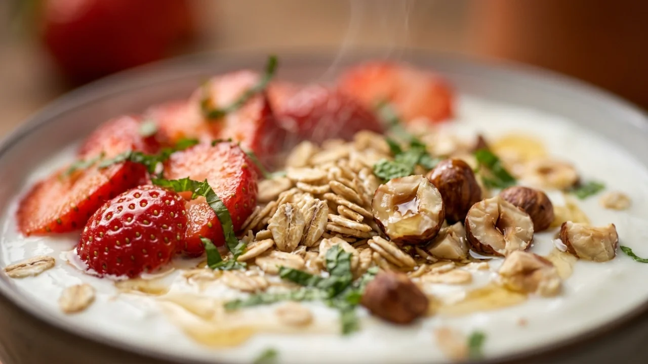 Zdrav doručak za energiju: Recept za savršenu jogurt bowl sa jagodama, ovsenim pahuljicama i lešnicima