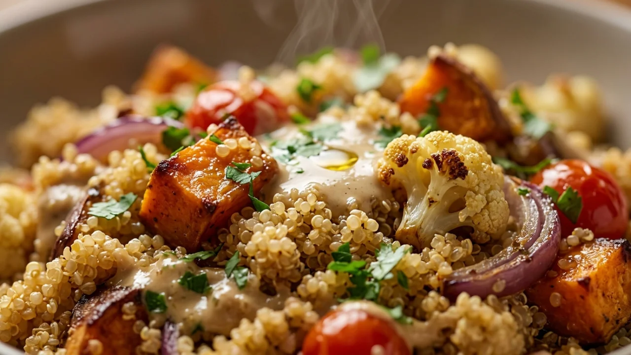 Zdrav ručak: Bowl sa quinoom, pečenim povrćem i tahinom | Recept & Saveti