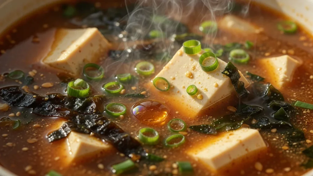Miso Supa sa Tofu Sirom, Algama i Zelenim Lukom: Recept i Nauka Japanske Umami Bombe