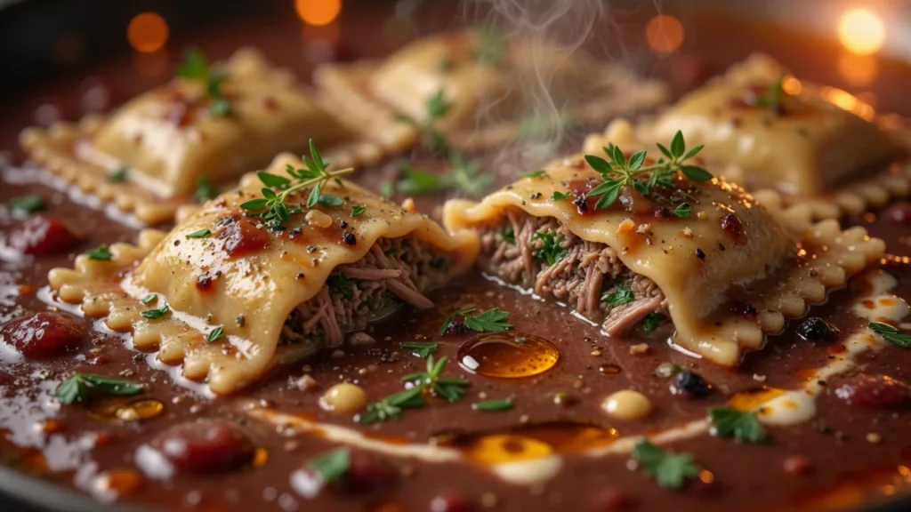 Ravioli sa jagnjetinom i začinskim biljkama u sosu od vina | Recept & Tehnika