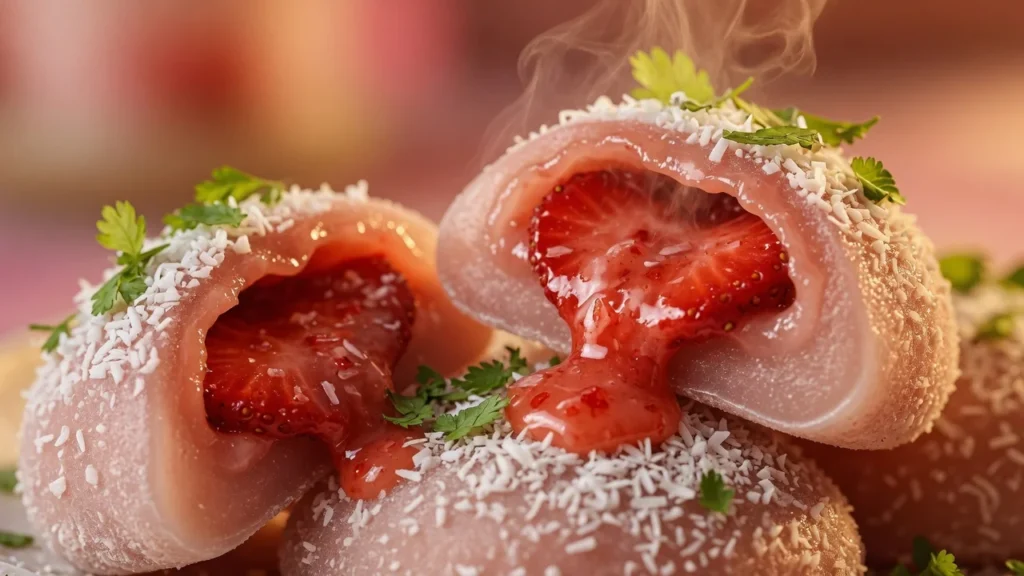 Savršeni Mochi Kolačići sa Jagodnim Punjenjem i Kokosom: Recept i Tehnika